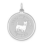 Sterlingsilber West Highland Terrier Scheibe Charm Juwelier 26 mm x 19 mm