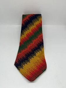 Vintage Wembley Tie Geometric Psychedelic Colorful Necktie Yellow Green Orange - Picture 1 of 5