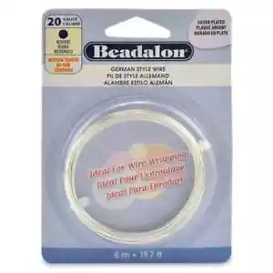 Beadalon Filo Stile Tedesco per Creazione Gioielli, Rotondo, Placcato Argento, Calibro 20... - Foto 1 di 4