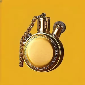 Classic Vintage Style Grinding Wheel Kerosene Lighter Gold Colour Collectible - Picture 1 of 7