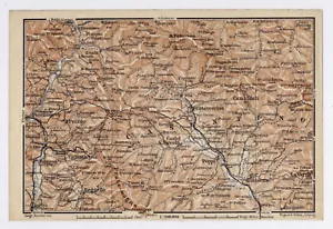 1908 ORIGINALE ANTICA MAPPA DELLA VALLE DEL CASENTINO BIBBIENA POPPI PELAGO ITALIA - Foto 1 di 3