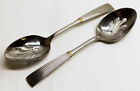 Lenox Stainless Steel Citation Gold Flatware Lot Of 2 Pierced Serving Spoons