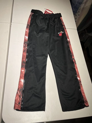 Miami Heat Pants Men's Large Zipaway Full Leg Zip Track Warm Up Practice NBA Cover