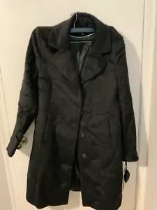 Katherine Kelly Black Alpaca Blend Spread Collar Coat Size 12 NWT $999 - Picture 1 of 4