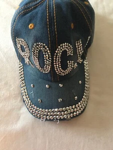 Cappellino Jean Jewelled "Rock" Cindy Claire Regolabile NUOVO CON ETICHETTE - Foto 1 di 11