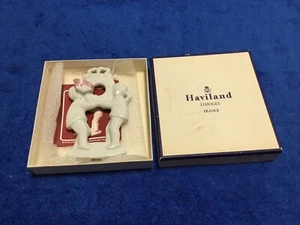 HAVILAND Limoges France White Porcelain 1980 Boy & Girl Wreath Ornament - Picture 1 of 7