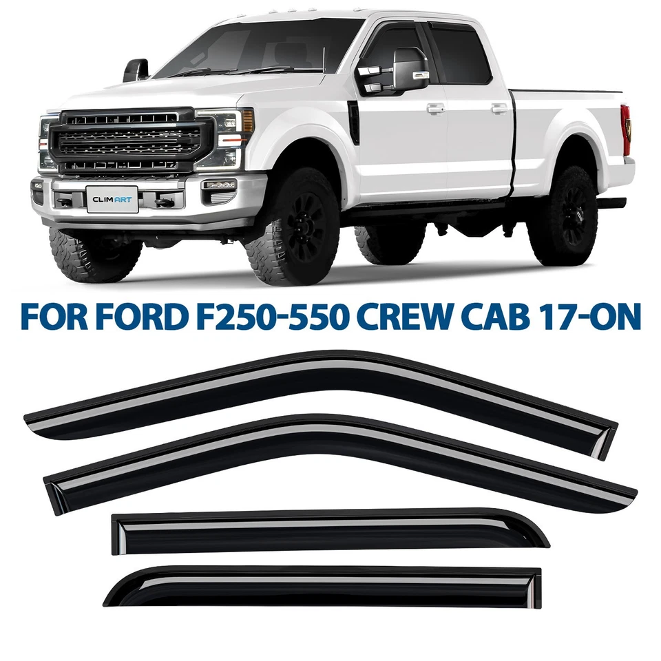 Rain Guards Vent Visors Shade for 17-25 Ford F250-F550 Super Duty SuperCrew - Image 1 of 4