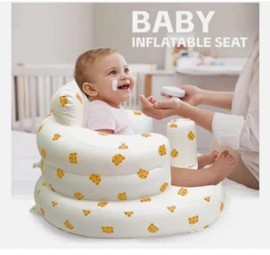 Asiento de apoyo inflable para bebé - Silla de bebé asiento de piso con bomba de aire incorporada - Imagen 1 de 8