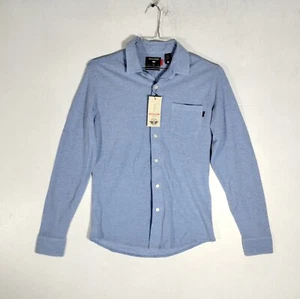 Dockers Smart 360 Flex Shirt Men Small Blue Longsleeve Cotton Preppy Shirt NEW - Picture 1 of 10