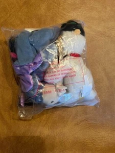 Disney Store Pooh Snowman and Sugar Plum Fairy Eeyore Bean Bag Plush 7in New - Picture 1 of 5