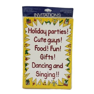 Cathy Guisewite Holiday Party Invitations 8 Cards Envelopes Vintage NOS - Picture 1 of 8