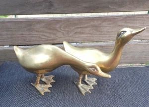 LBC M2/  STATUETTE 2 CANARD EN LAITON .. 15/19CM   0,450KG  TRES BON ETAT - Picture 1 of 6