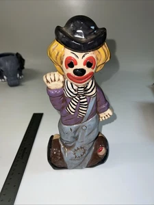 2 Face Happy Sad Keramik Clown Puppe Figuren Figur 10,5" groß signiert PQ 97 - Bild 1 von 7