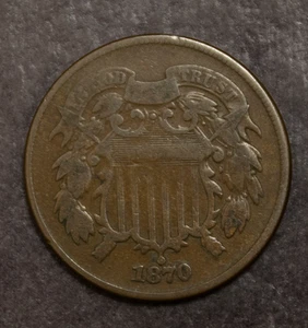 1870 Two Cent Piece VG Lot 2146 - Picture 1 of 2