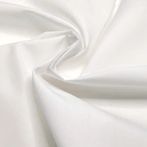Solid White Polycotton Broadcloth Fabric By Yard 60" Wide Cotton Blend Poplin  - Picture 1 of 7