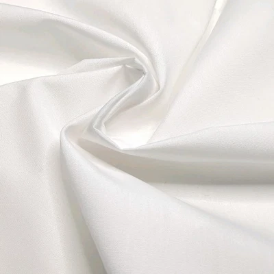 Solid White Cotton Blend Broadcloth Polycotton Fabric By Yard 60" Wide  - Image 1 of 4