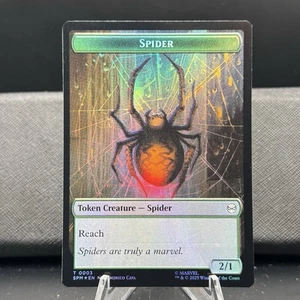 Illusion Villain \\ Spider Token FOIL -MTG Magic the Gathering Spiderman-Crimped - Picture 1 of 2