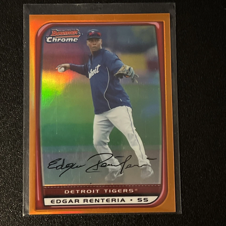 2008 Bowman Chrome Edgar Renteria #169 Orange Refractor Auto 12/25 - Image 1 of 4