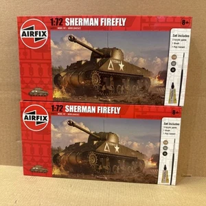 2 x AirFix 1:72 Sherman Firefly Tank Army Vehicle - PAIR of Kits Bundle - New - Picture 1 of 4