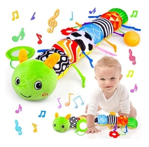 Juguetes para bebés oruga musical, juguete de peluche infantil con arrugas y sonajeros - Imagen 1 de 7