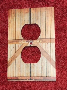 NEW 1 Gang Rustic Duplex Outlet Wall Plate Switch Cover Durable Barn Wood Look - Picture 1 of 3