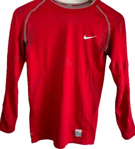 Nike Pro Dri-Fit Shirt Wmns Red L Active Compression Long Sleeve Performance Run - Picture 1 of 5