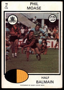 1975 #98 Phil Moase Balmain Tigers Scanlens rugby league NRL card - Picture 1 of 2