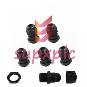 PG7 Black Plastic Waterproof Connector Gland 3-6.5mm Dia Cable 5PCS - Picture 1 of 1
