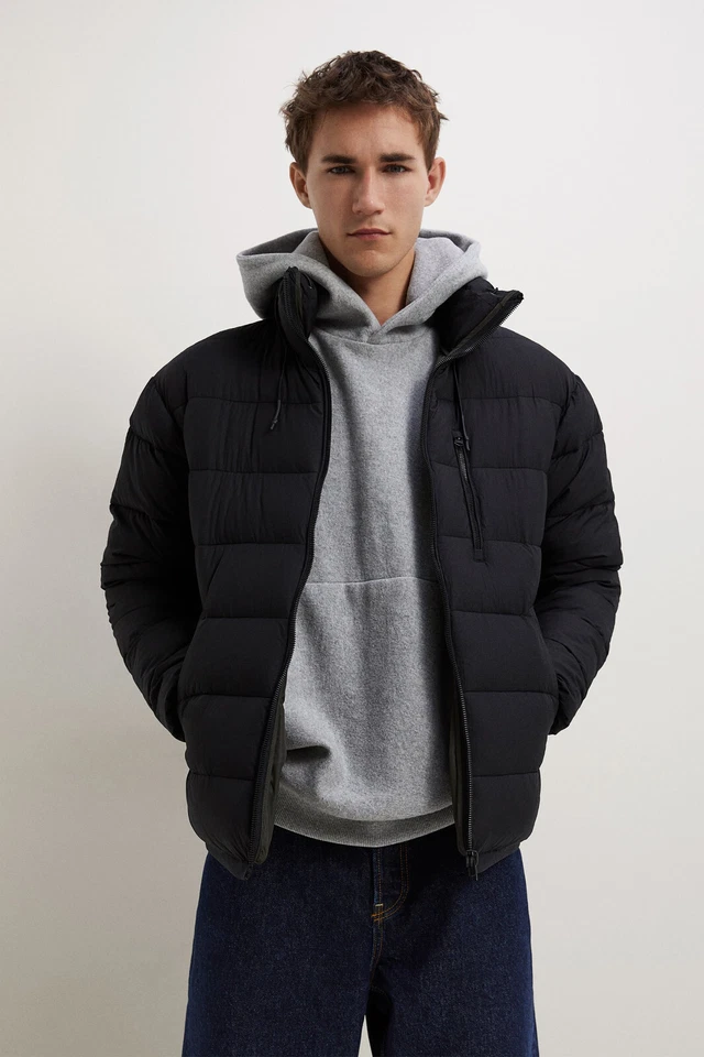 $89.90 ZARA Men's Hooded Puffer Jacket Black 3918/312/800 Size L - Image 1 of 4