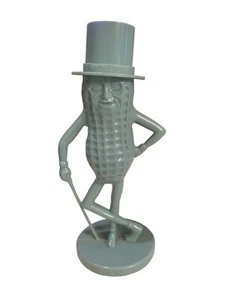 Vintage Mr. Peanut Plastic Coin Bank Dusty Blue Planters Advertising 8.5 in. - Picture 1 of 10
