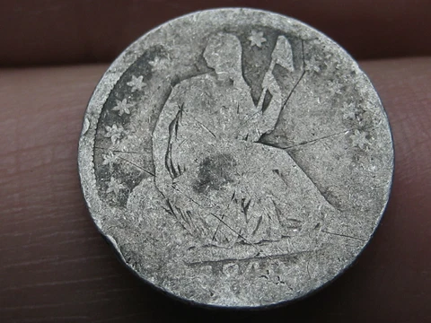 1840 P Seated Liberty Half Dime- No Drapery, About Good Details Cover