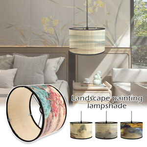 Chinese Paint Bamboo Lamp Shade Cover Lampshade Pendant Bedroom Shades Accessory