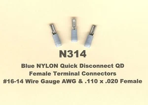 25 conectores QD NYLON de desconexión rápida hembra azul #16-14 calibre de cable .110 EE. UU. - Imagen 1 de 2