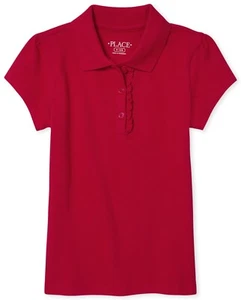 Girls Uniform Ruffle Pique Polo XXL (16) Shirt + Cotton Cinch Bag 1/2 OFF $14.99 - Picture 1 of 3