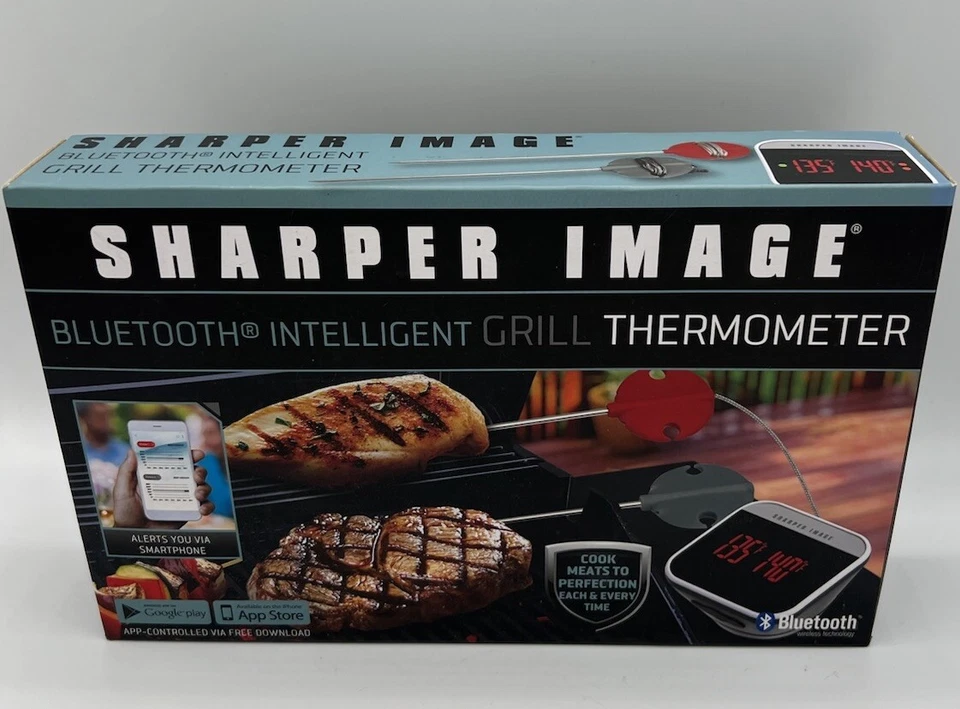 Sharper Image Bluetooth Intelligent Grill Cooking Thermometer New Open Box - Image 1 of 4