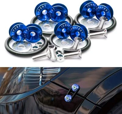JDM Quick Release Fasteners For Car Bumpers Trunk Fender Hatch Lids(Blue 8pcs) - Image 1 of 4
