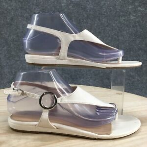 Alfani Sandals Womens 9 M Hayyden Hooded Slingback White Faux Leather Flats