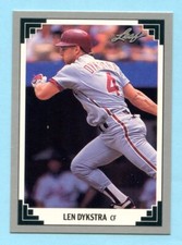 1991 Leaf Preview Baseball #8 Len Dykstra -- Phillies -- Box 845
