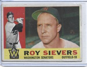 Roy Sievers 1960 Topps Baseball Card #25 Washington Senators