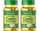 Garlic & Parsley Odorless 2X100 =200 Softgels Cholesterol Health Antioxidant Usa