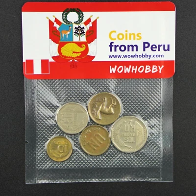 Peruvian Coins 🇵🇪 5 Unique Random Coins from Peru for Coin Collecting 🇵🇪 - Image 1 of 3
