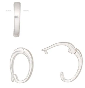 Bail, 1 Sterling Silver Medium 10x8mm Hinged Oval Bail For Pendants w/ 8mm Grip - Picture 1 of 2