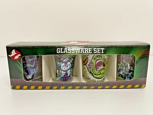 Set of 4 Ghostbusters Stay Puft Marshmallow Man Slimer & More Shot Glasses Set - Picture 1 of 3