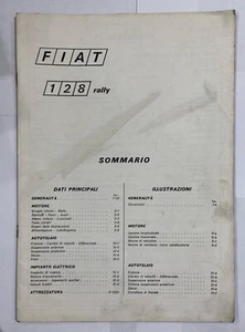 Main Data Manual - Fiat Rally 128. 1970s - Picture 1 of 4