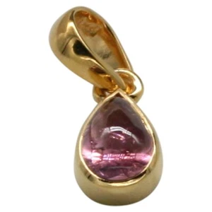 Zarter Anhänger 925er Silber vergoldet mit rotem Turmalin - Bild 1 von 2