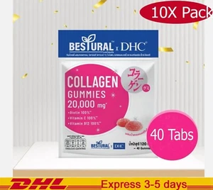 10X Bestural x DHC Collagen 40 tablets Gummy Chewable Strawberry Flavor Healthy - Picture 1 of 8
