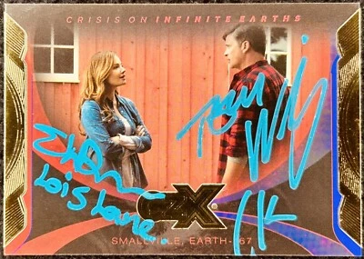 Tom Welling AND Erica Durance signed 2022 CZX Crisis on Infinite Earths card JSA - Image 1 of 3
