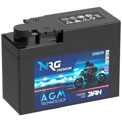 NRG YTR4A-BS AGM Roller Batterie 3Ah 12V Motorrad YTX4A-BS ITX4A-BS Honda SJ50 - Bild 1 von 4