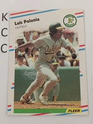 1988 Fleer MLB #292 Luis Polonia Oakland Athletics - Image 1 of 2