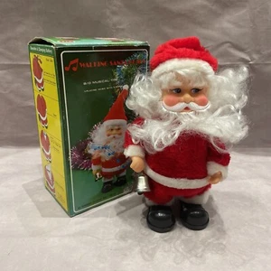 Musical Walking Santa Claus Animated Christmas Bell 3 Songs Vintage In Box READ - Picture 1 of 7
